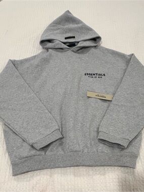 Fear of God Essentials Light Gray Pullover Hoodie